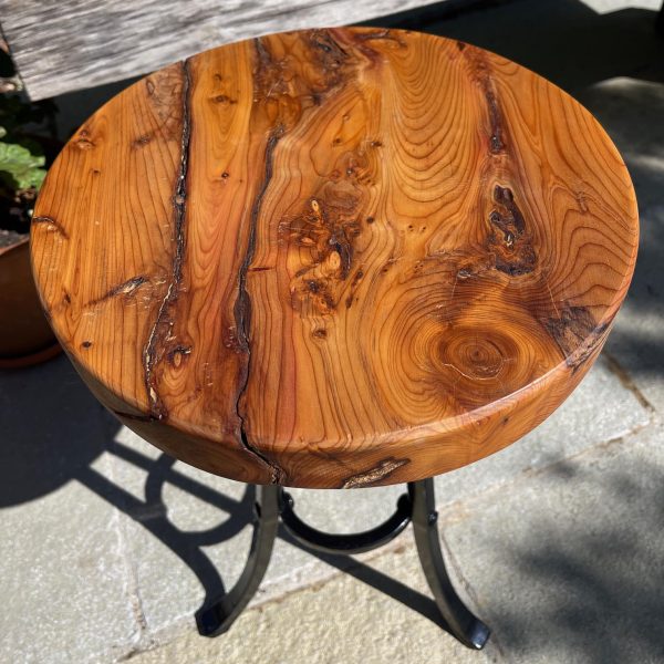 Yew wood stool top