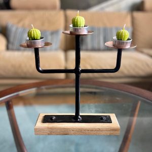 Candle holder triple copper 4